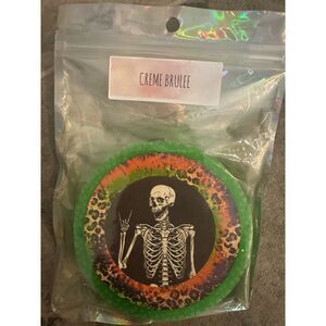 Creme Brulee Halloween Skeleton & Leopard Print Car Freshie